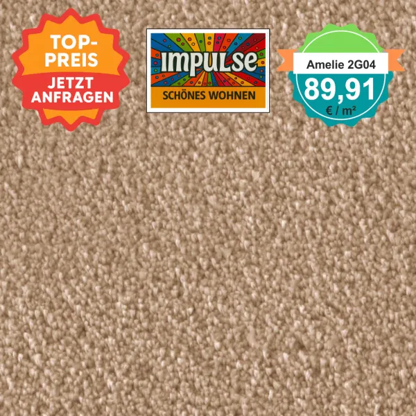 Vorwerk Amelie 2G04 curry – Velours Teppichboden 4 m – mit Preisangabe auf dem Bild